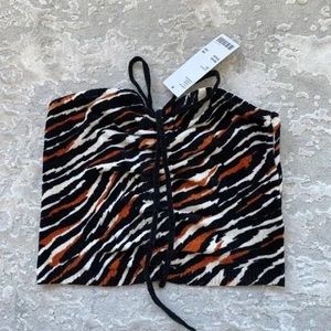 Urban Outfitters Soft Zebra Print Tube Crop Top